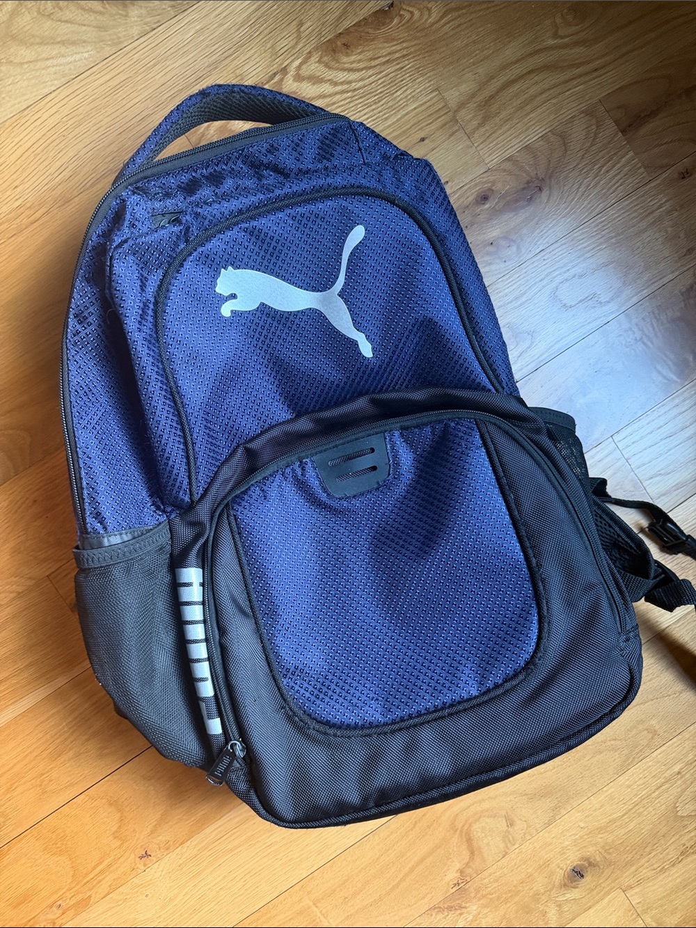 Puma Navy and Black Backpack with White Logo